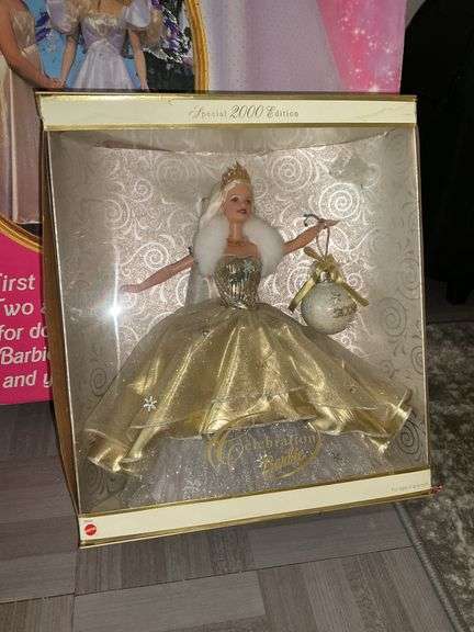 My Size Angel Barbie in box, and 2000 Celebration Barbie