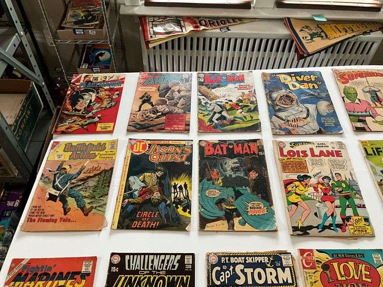 Comic books including: Lois Lane, Captain Storm, Army, Batman