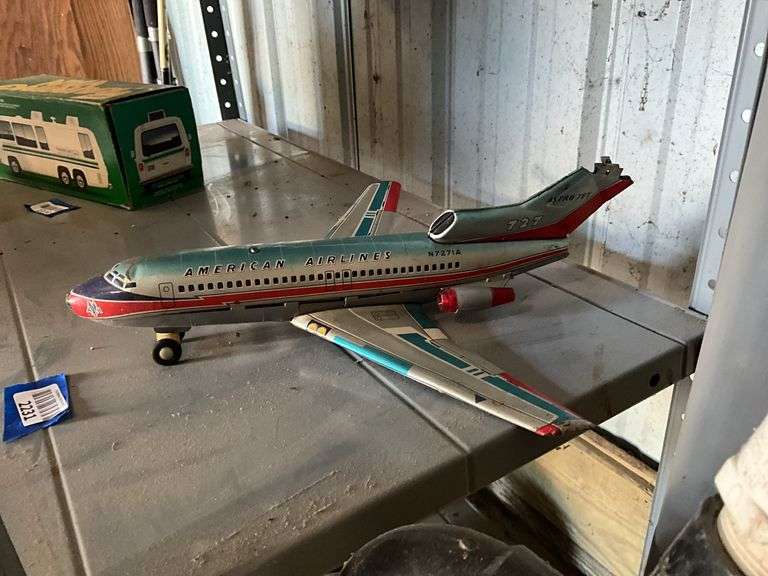 Vintage American Airlines litho tin toy airplane