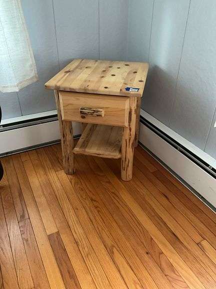 Adirondack style wood end stand w/ drawer 20x20x24