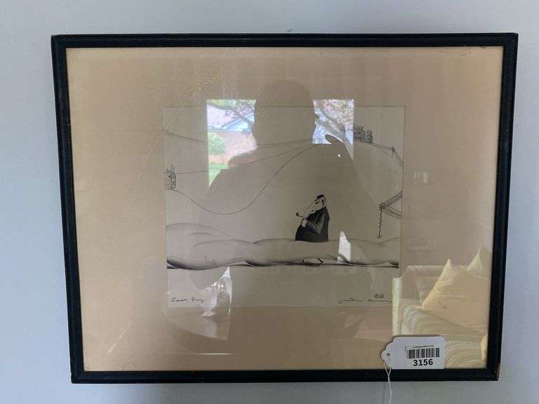 Justin Murray(1912-1987) lithograph, Low Fog, San Francisco, framed18.5x14.5