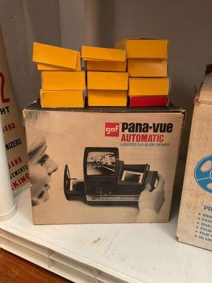 Contents of shelf: Film editor, slide viewer, misc