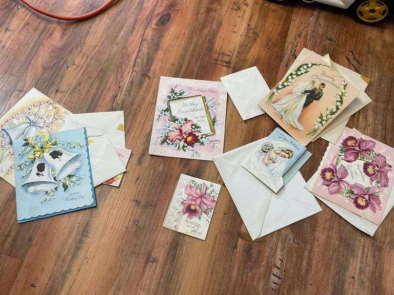 Vintage wedding greeting cards