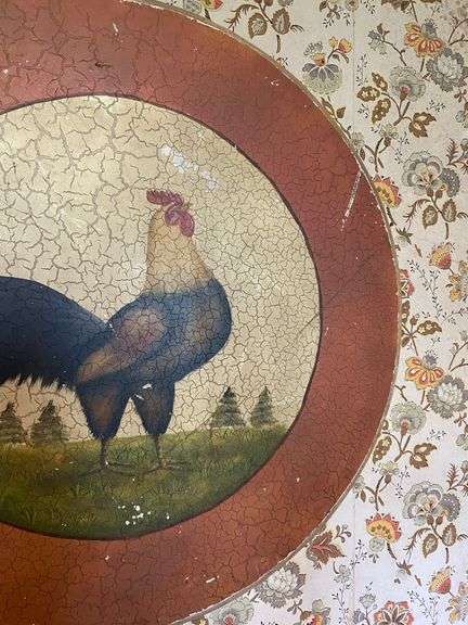 Large country rooster wall plaque 30x30