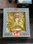 Vintage doll in box, collector dolls in boxes, dolls on see-saw