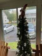 Slim faux Christmas tree w/ ornaments