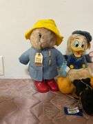 Plush Donald Duck, Paddington Bear, black Scotty Dog, toy dog