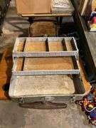 Contents of shelf: tackle boxes