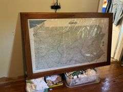 Higbee's Stream Map of PA, framed 62x39.5