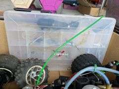 Vintage Gas Traxxs RC car with controller and extra parts