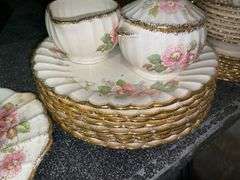American Limoges China Rose pattern dinnerware