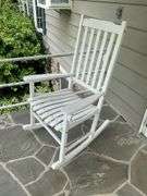 White porch rocker