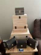 Jewelry chests and unfinished wooden boxes