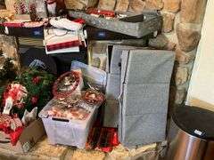 Large lot of Christmas ornaments and decor, gift wrap, misc