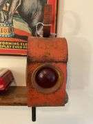 Red railway signal lantern