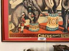 Clyde Beaty-Cole Bros Circus poster, framed 43 in x 29 in