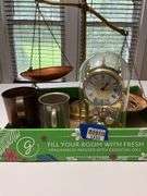 Metalware including: Kundo anniversary clock, balance scale, mugs
