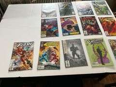 Comic books including: Superman, Spider-Man, Flash