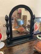 Schulze & Van Stee MFG. Co. Arched swivel dresser mirror on turned supports