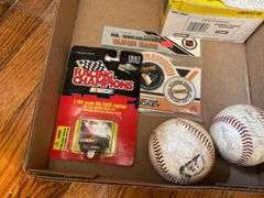 Head to Head electric baseball game, 1989 baseball cards, 1993 Archives basketball cards set, baseballs, misc collectibles
