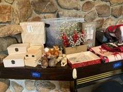 Large lot of Christmas ornaments and decor, gift wrap, misc