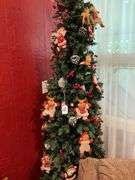 Slim faux Christmas tree w/ ornaments