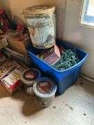 Christmas ornaments and decor, light strings, decorative tins