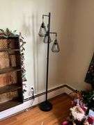 3-lite floor lamp w/ wire cage shades