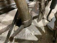 Tool lot including: mattock, hoe, loppers