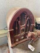 3-tier stand, 1920s end stand, GE cathedral radio, horse & buggy model30x17x24 and 23x16x30