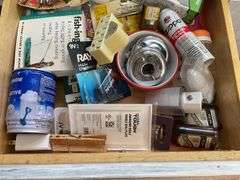 Contents of drawer: household items