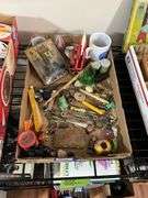 Collectibles lot: silhouette, tobacco tin, animal figures, misc