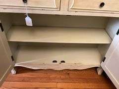 French Provincial side cabinet w/ two drawers over two doors, painted finish - no contents 40x12x36