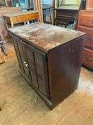 Dark pine louvered door cabinet 32x18.5x30