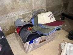 Box of baseball caps