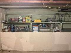 Ryobi sander, miter box, painting supplies, household products, misc