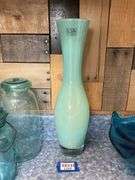 Polish blown art glass vase w/ label