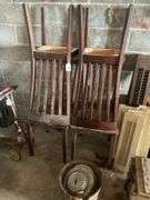Set of four wooden dining chairs