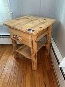 Adirondack style wood end stand w/ drawer 20x20x24
