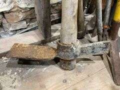 Tool lot including: mattock, hoe, loppers
