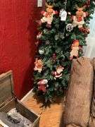 Slim faux Christmas tree w/ ornaments