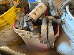 Tool lot including: hammers, mallet, monkey wrench, misc