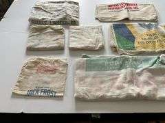 Vintage printed cloth advertising sacks