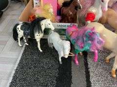 Toy horse figures including: Barbie Riding Club, and Fashion Star Fillies