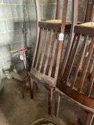 Set of four wooden dining chairs