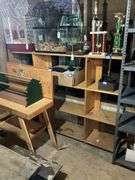 Pine shelf unit - no contents, MUST COME DURING LAST 2 HOURS OF PICKUP FOR THIS ITEM.