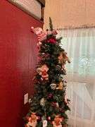 Slim faux Christmas tree w/ ornaments