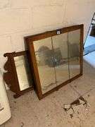 Two wood framed mirrors 30.5x30