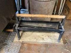 Paper log roller, milk can, 5' step ladder, folding card tables