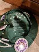 Retired hat and joke buttons